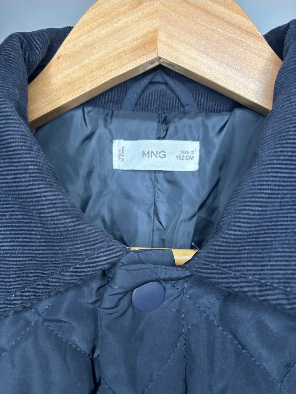 Mango Quilted Navy Puffer Jacket Women’s XS Kids Size 12